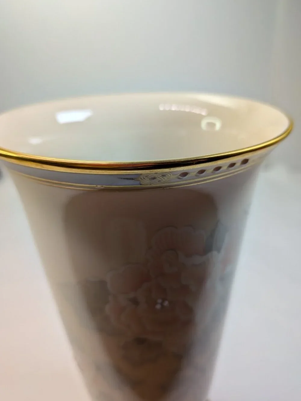 Lenox McKinley Vintage Jeweled Enamel Pastel Floral Pedestal Vase - USA